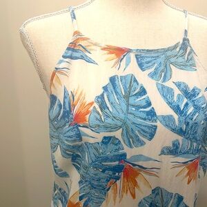 ROXY Floral Monstera Leaf Print Dress - Size Medium
